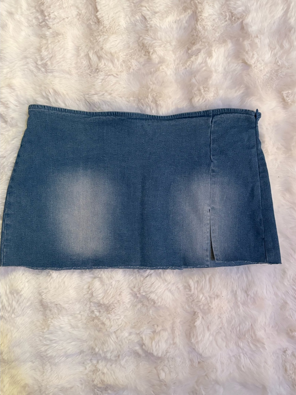 Fashion Nova Denim Micro Skirt in Blue Fade